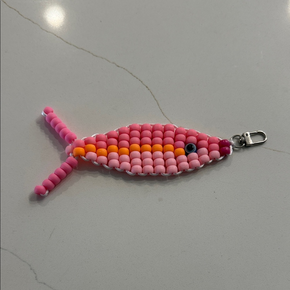 Colorful Beaded Fish Keychain